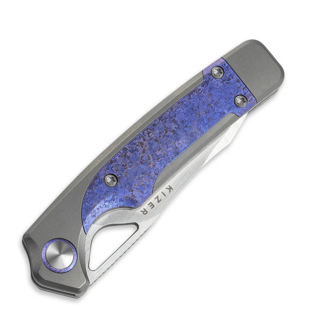 Kizer Ara Folding Knife Purple Snowflake Titanium Handle S45VN
