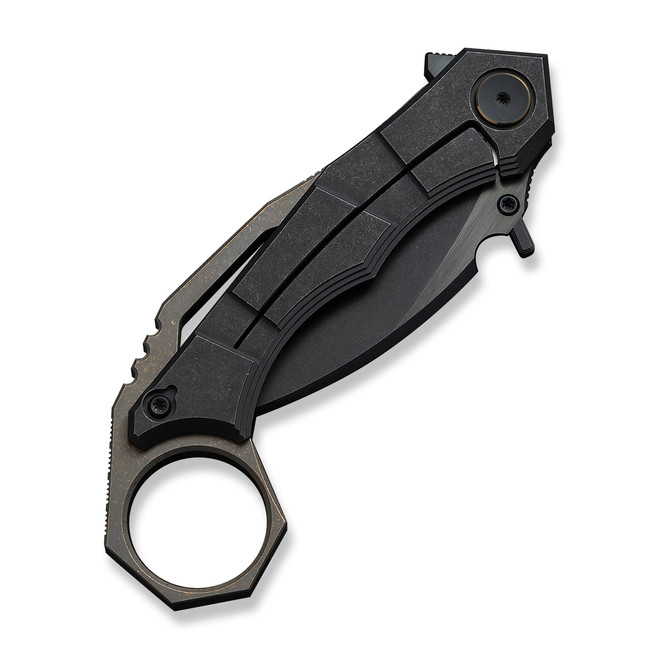 WE Tayra Folding Knife Black Titanium/Bronze Titanium Integral