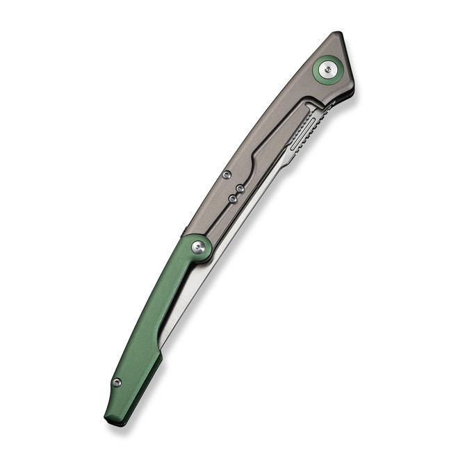 マウンテン Civivi Shawka Folding Fillet Knife Gray/Green Aluminum Handle