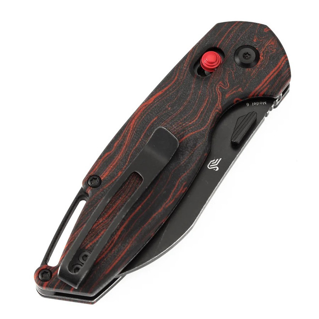 Tenable Model 6 Folding Knife Red/Black G-Mascus Handle 14C28N