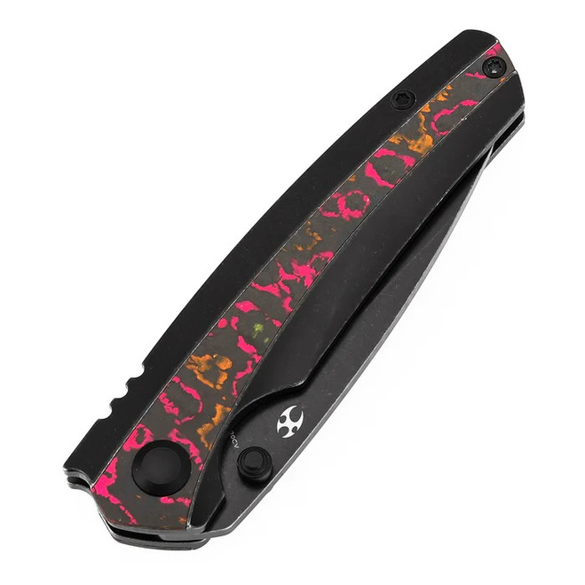 Kansept Raven Folding Knife Blackwash Titanium/Flo Party Camocarbon Handle 20CV Plain Blackwash Finish K2109A6 Kansept Raven Folding Knife Blackwash Titanium/Flo Party Camocarbon Handle 20CV Plain Blackwash Finish K2109A6