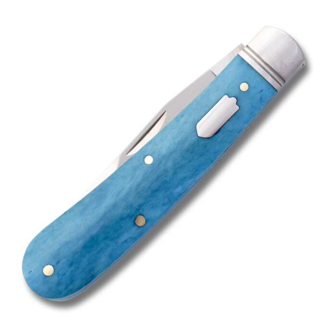 RoseCraft Buffalo River Folding Knife Bora Bora Blue Bone Handle