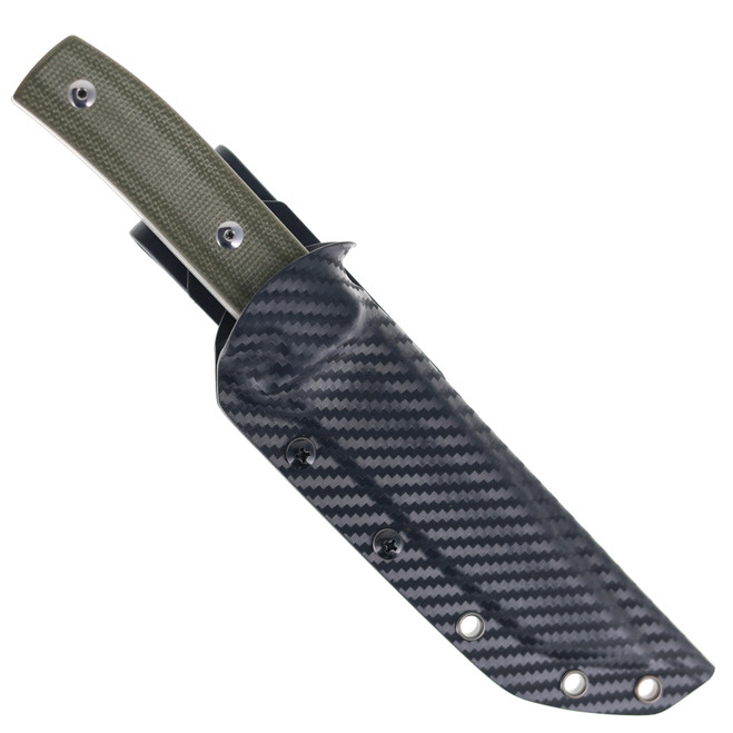SixLeaf Fixed Blade Knife Green Micarta Handle 9Cr14MoV Plain Edge
