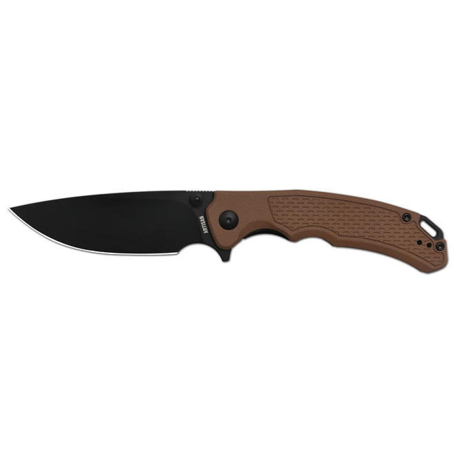 Artisan Cutlery Folding Knife Brown G10 Handle AR-RPM9 Drop Point Plain Edge Black PVD Finish 1702M-BBN