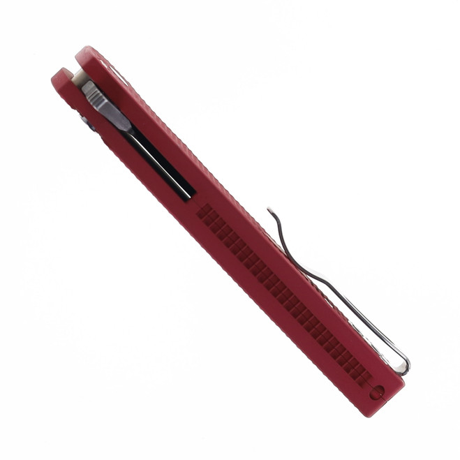 Protech Malibu Folding Knife Textured Red Aluminum Handle Magnacut