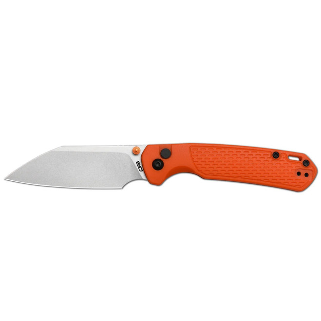 CJRB Pyrite Light Folding Knife Orange FRN Handle AR-SFII Wharnclife Plain Edge Stonewash Finish J1945-OE