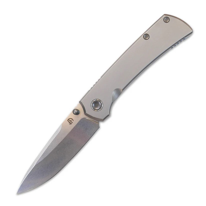 North Mountain Blades Ultra Folding Knife Gray Titanium Handle M390 Plain Edge NMB-Ultra-Ti-Plain