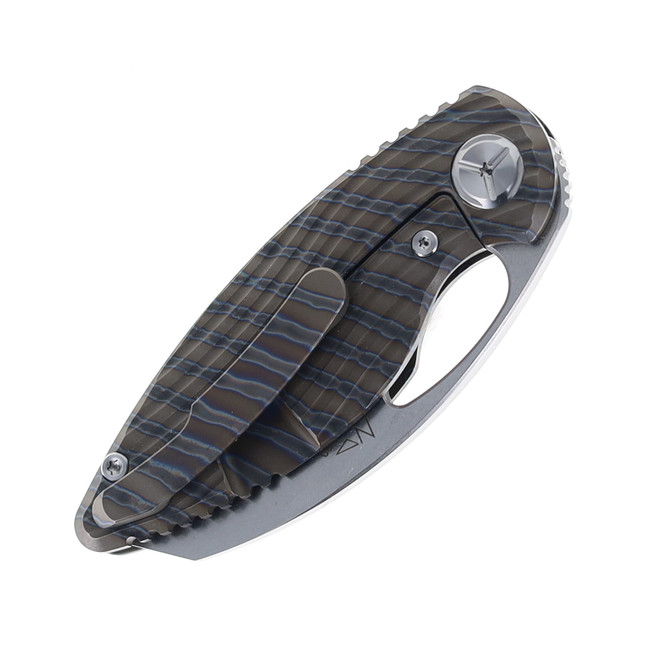 TwoSun Mini Folding Knife Fire Titanium Handle M390 Plain Edge