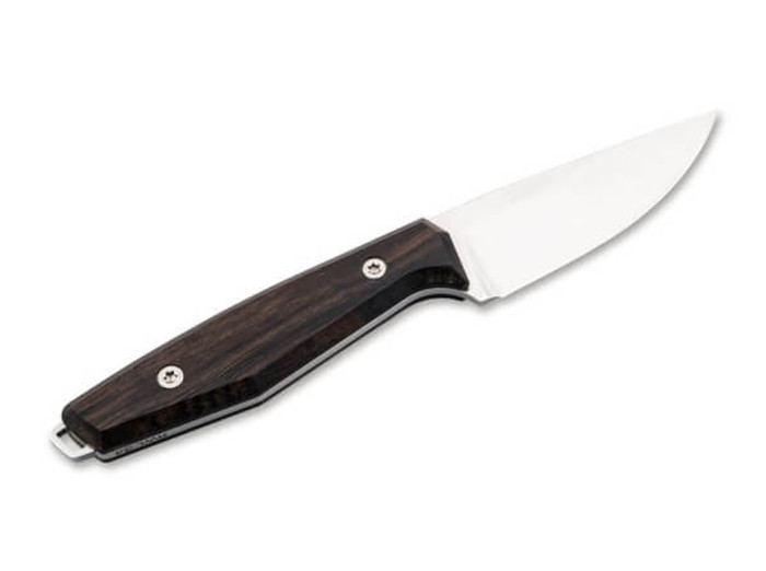 Boker Daily Knives AK1 Fixed Blade Knife Brown Grenadill Wood Handle RWL 34 Plain Edge 125502
