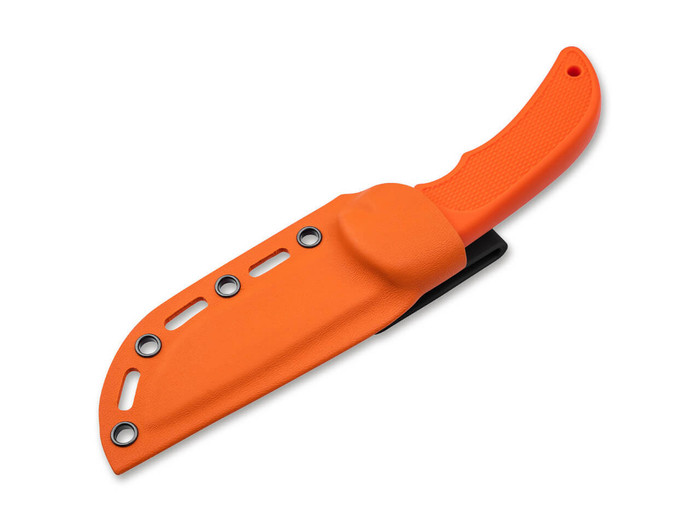 Boker HL Universal Fixed Blade Knife Orange TPR Handle 440C Plain Edge 02RY800