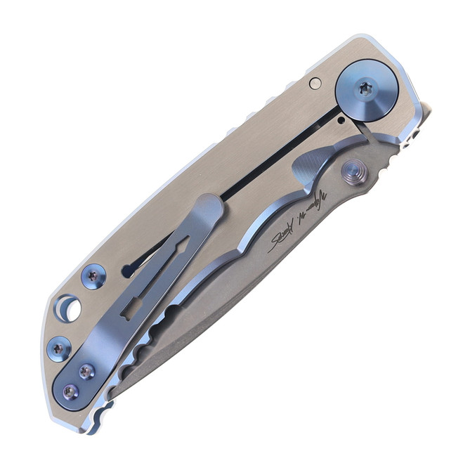 Spartan Harsey Folding Knife Dot Matrix Titanium Handle Magnacut