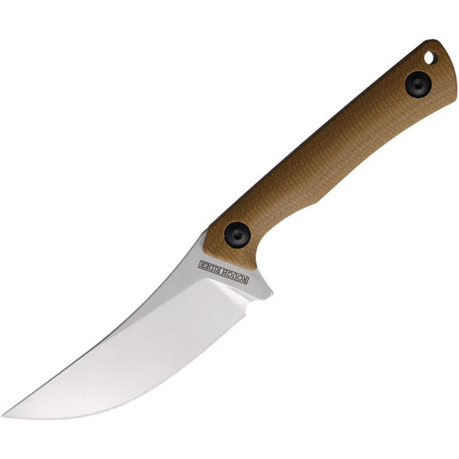 Rough Ryder Fixed Blade Knife Brown G10 Handle Upswept Plain Edge