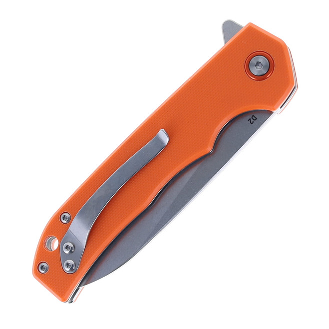 Hwzbben Knives Caldrin Folding Knife Orange G10 Handle Plain Edge
