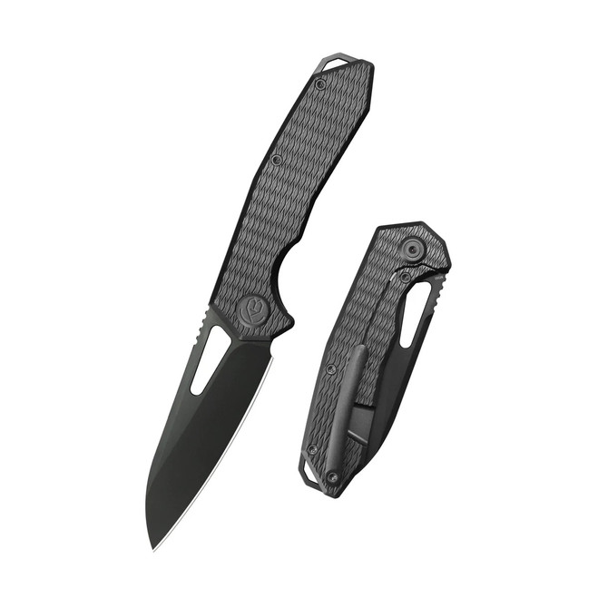 KB Vagrant Folding Knife DLC Titanium Handle M390 Sheepsfoot Plain Edge DLC Finish KB284L