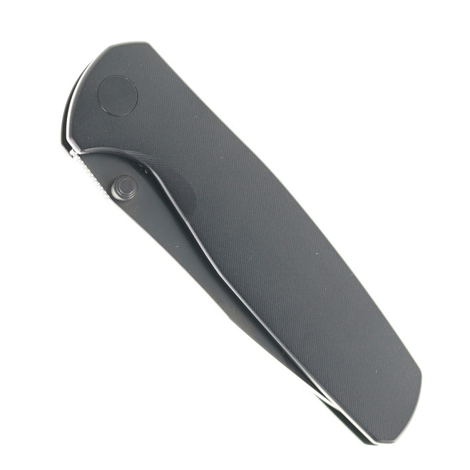 ステンシルオーダー Vanguard Knives Esox V2 Folding Knife PVD Black Titanium Handle