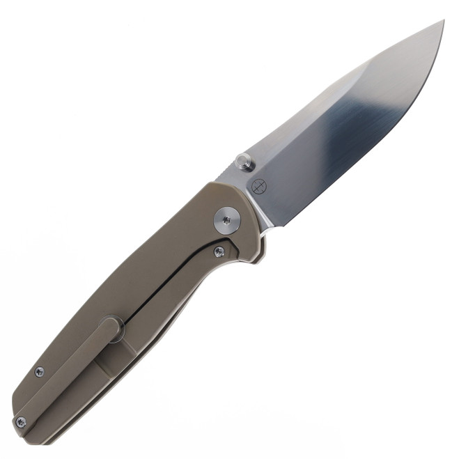 Vanguard Knives Esox V2 Folding Knife Bronze Titanium Handle Semi