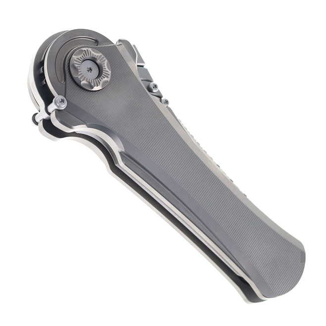 Poikilo AL-Khem S1 Folding Knife Gray Titanium Handle M390 Dagger