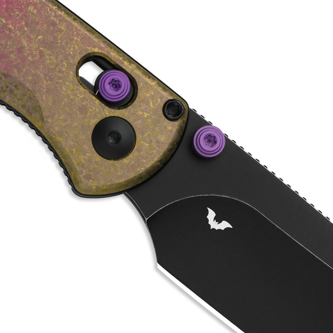 うずまき Kizer Drop Bear Folding Knife Green Carbon Fiber Handle