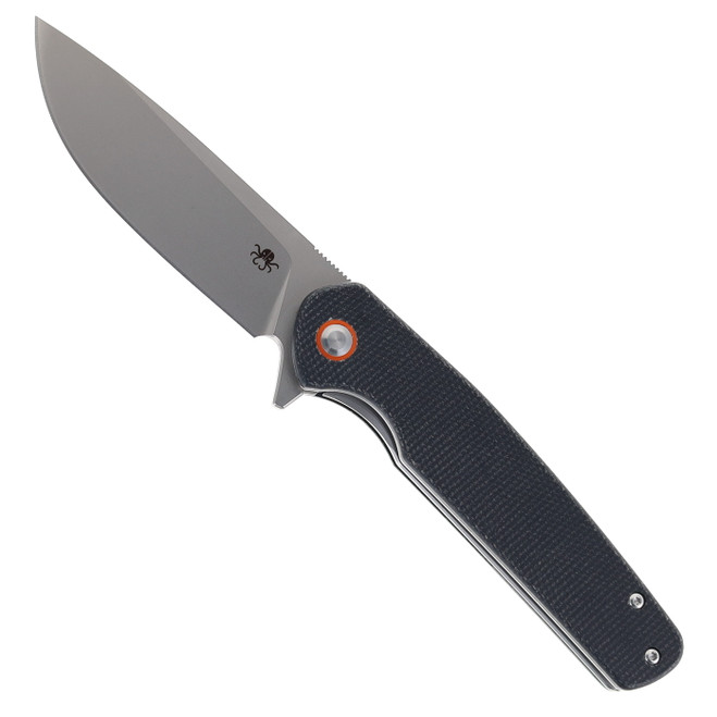 Klaken Knives Varek Folding Knife Blue Micarta Handle D2 Plain Edge Satin Finish J326-Varek-Black