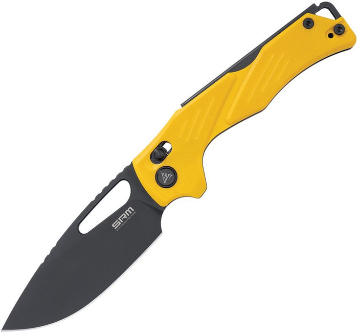 SRM Mirage 239X Folding Knife Yellow G10 Handle 14C28N Plain Edge