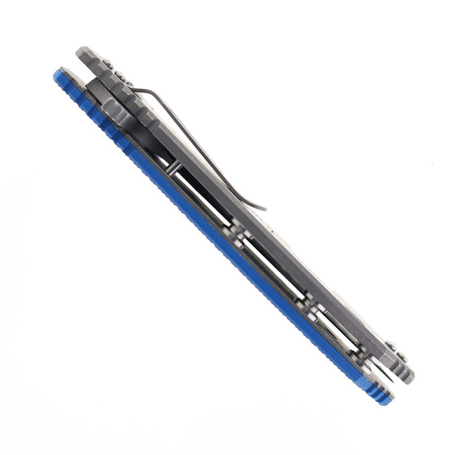 Hinderer XM-24 Skinny Wharncliffe Folding Knife Blue G10 Working