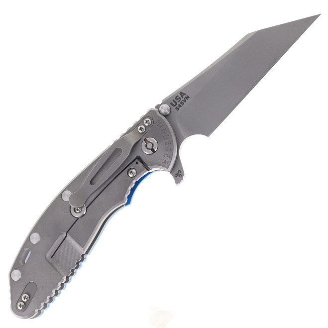 Hinderer XM-24 Skinny Wharncliffe Folding Knife Blue G10 Working