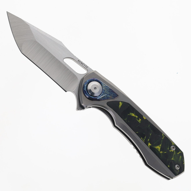 Remette Knives RT-Saker Falcon Folding Knife Titanium and Yellow Carbon Fiber Handle M390 Blade Steel ASTP-2 Remette Knives RT-Saker Falcon Folding Knife Titanium and Yellow Carbon Fiber Handle M390 Blade Steel ASTP-2