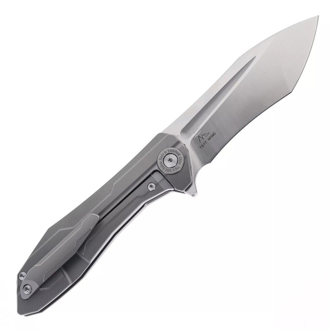 TwoSun Flipper Folding Knife Titanium Handle M390 Plain Edge TS17