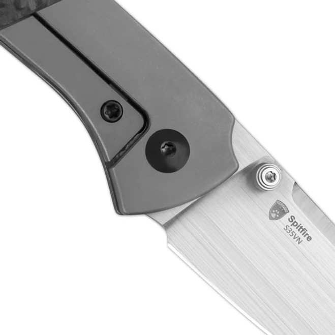 【美品】 K.E.S KIP-001 【3-790】 Kizer Spitfire Folding Knife Titanium/Carbon Fiber Handle