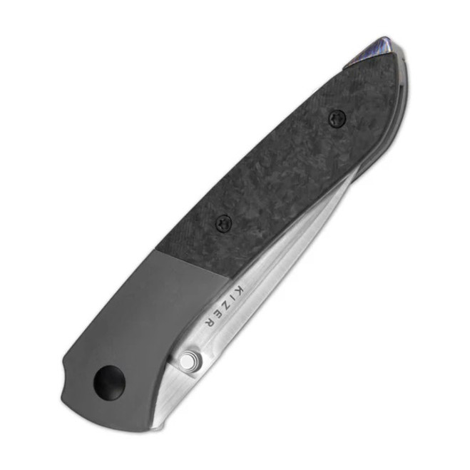 【美品】 K.E.S KIP-001 【3-790】 Kizer Spitfire Folding Knife Titanium/Carbon Fiber Handle