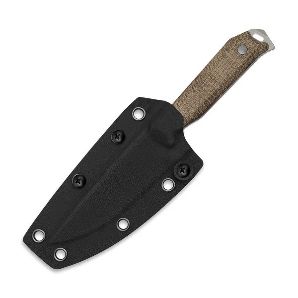 Kizer Begleiter Fixed Blade Knife Brown Burlap Micarta Handle 3V