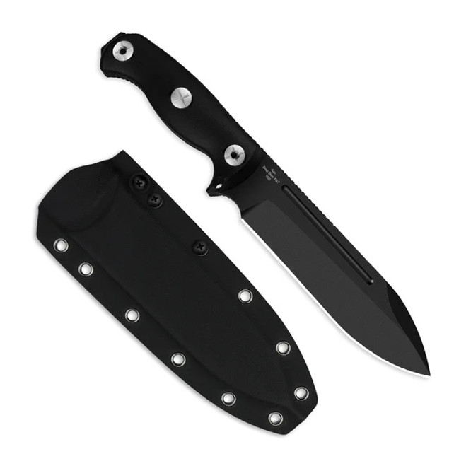 Kizer Drop Bear Fixed Blade Knife Black Micarta Handle 1095 Drop Point Plain Black Blade 1103A2