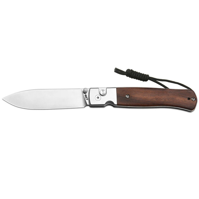 『』 CJRB Glacier Folding Knife Wood/Steel Handle AR-RPM9 Drop Point