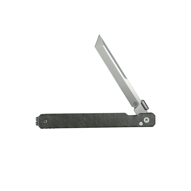 KB Prism Folding Knife Flame Titanium Handle Beadblast M390 Blade