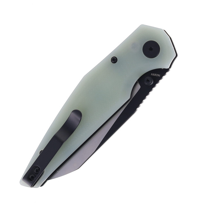 Bestech Snakebird BG58D Button Lock Transparent Green G10 Handle