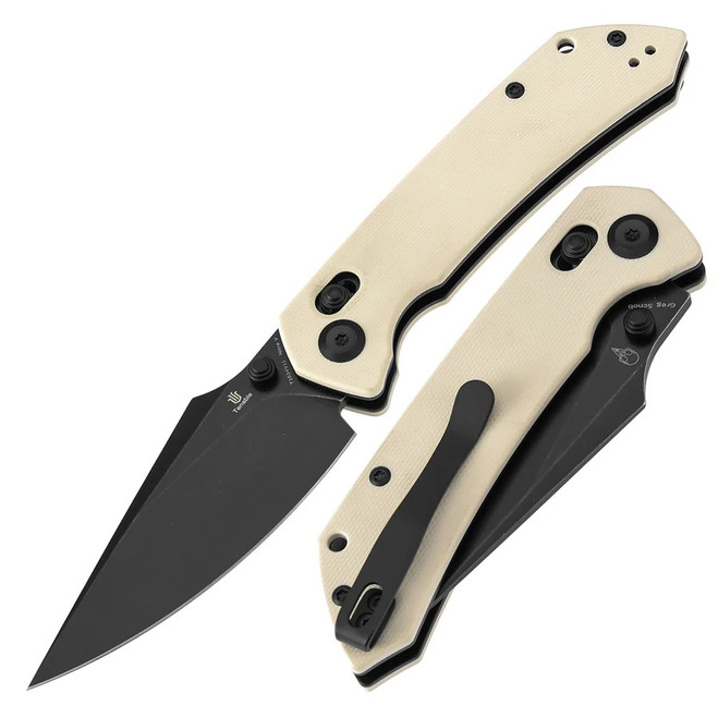 Tenable Fenrir Folding Knife Off White G10 Handle Nitro-V Plain