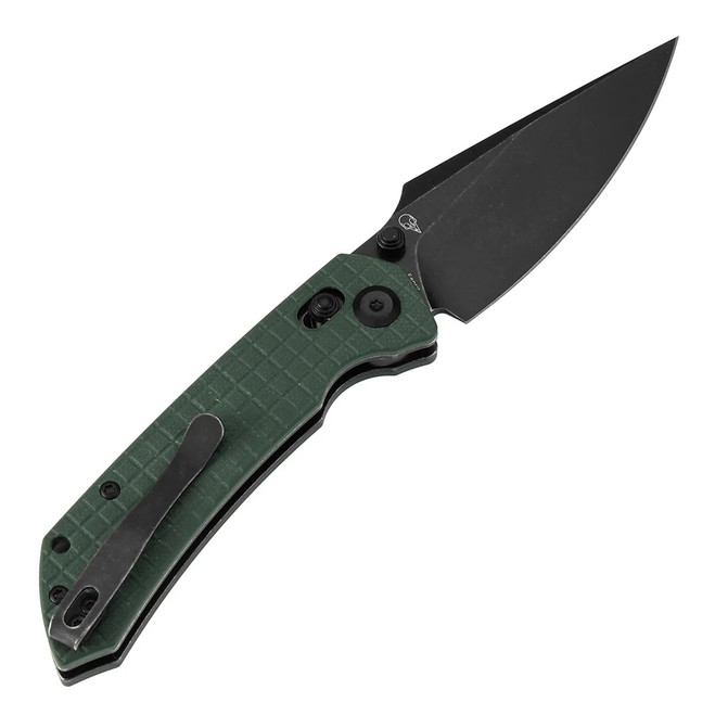 Tenable Fenrir Folding Knife Green G10 Frag Handle Nitro-V Plain Blackwash Blade T1034V12