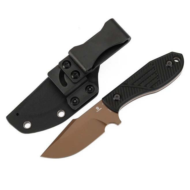 Tenable Tiny Dancer Fixed Blade Black G10 Handle Rose Gold Coated