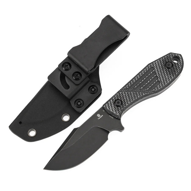 Tenable Tiny Dancer Fixed Blade Black Micarta Handle Blackwash D2