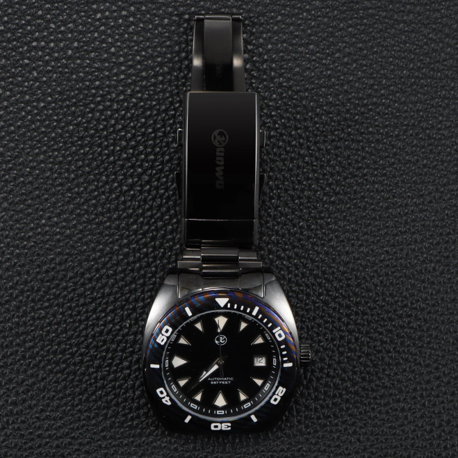 Kunwu Nanhai Watch DLC Black with Timascus Bezel