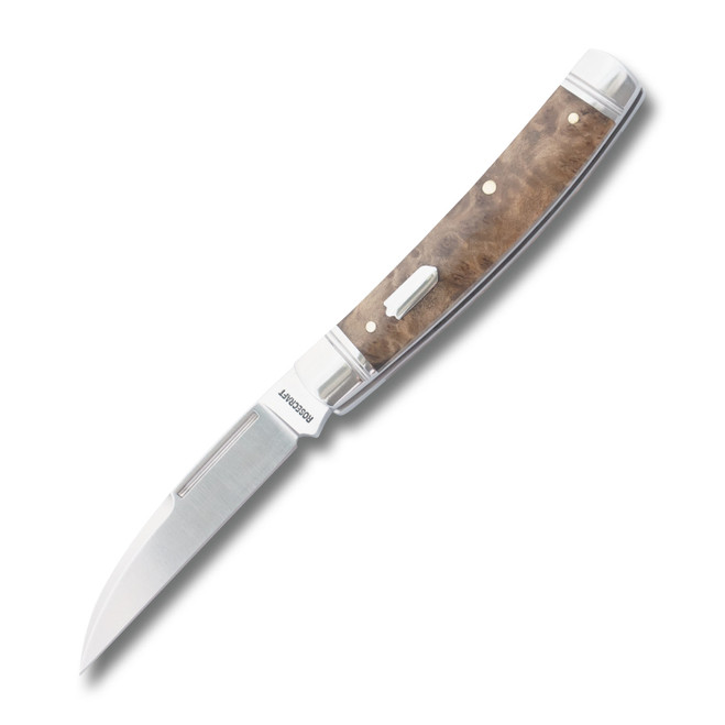 Rosecraft Blades Mud Creek Congress Folding Knife Green Burlwood