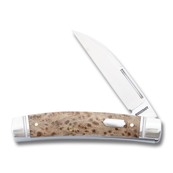 Rosecraft Blades Mud Creek Congress Folding Knife Green Burlwood