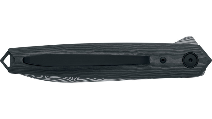 Fox Pacifico Folding Knife Black Camo FatCarbon Handle Damascus