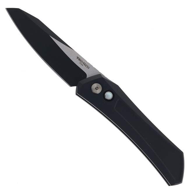 Pro-Tech Oligarch Automatic Knife Black Aluminum Handle Magnacut Sheepsoot Plain Edge Black/Satin Finish DS103-LTD