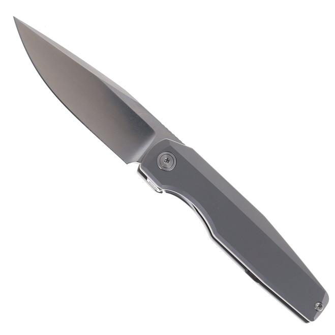 Vero Engineering Lux 3.3  Flipper Folding Knife Titanium Handle M390 Stonewash Blade