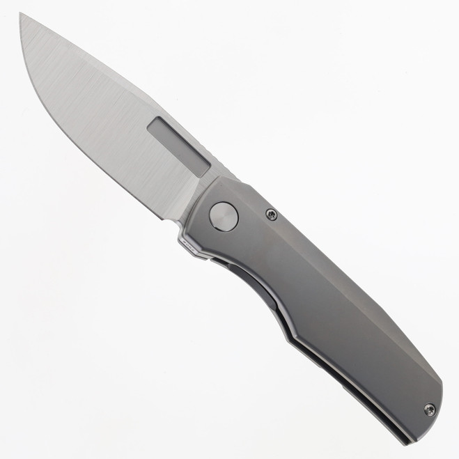 Vero Engineering Nova Mini Titanium Stonwash Handle M390 Drop Point Belt Satin Blade Frame Lock Folding Knife Vero Engineering Nova Mini Titanium Stonwash Handle M390 Drop Point Belt Satin Blade Frame Lock Folding Knife