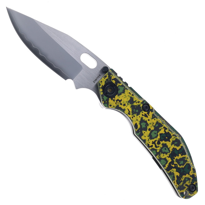 North Mountain Blades Folding Knife Green/Yellow Ceramic Carbon Fiber Handle Japanese SLD Bowie Plain Edge 2521-YLCF North Mountain Blades Folding Knife Green/Yellow Ceramic Carbon Fiber Handle Japanese SLD Bowie Plain Edge 2521-YLCF