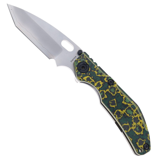 North Mountain Blades Folding Knife Green/Yellow Ceramic Carbon Fiber Handle Japanese SLD Tanto Plain Edge 2522-YLCF North Mountain Blades Folding Knife Green/Yellow Ceramic Carbon Fiber Handle Japanese SLD Tanto Plain Edge 2522-YLCF
