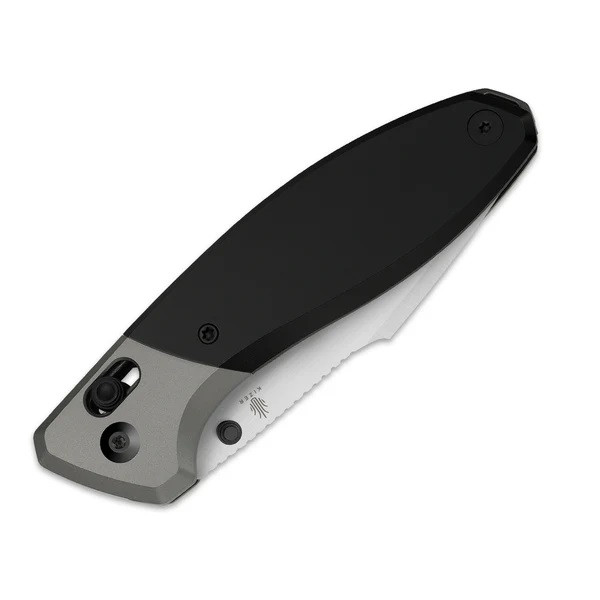 Kizer Staffi Folding Knife Black/Gray Titanium Handle S45VN Harpoon Plain Edge Hand Brushed Finish Ki3695A2