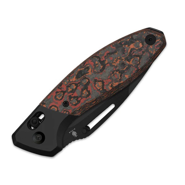 は Kizer Bulli Folding Knife Black/Red Titanium/Fat Carbon Handle